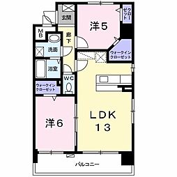 スカイシャトレ空港南 2LDKの間取図画像