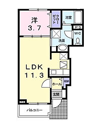 グラシアス 1LDKの間取図画像