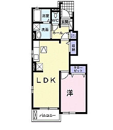 アルカンシェル東台　Ｂ棟 1階1LDKの間取り