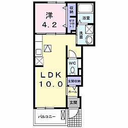 ドリームハイツＡ 1階1LDKの間取り