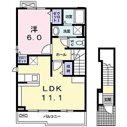 グランメゾン　東高崎I 2階1LDKの間取り