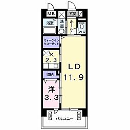 JR武蔵野線 越谷レイクタウン駅 徒歩5分の賃貸マンション 6階1LDKの間取り