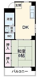 名鉄常滑線 道徳駅 徒歩1分の賃貸マンション 4階1DKの間取り
