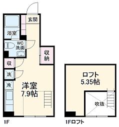 名古屋市営名港線 日比野駅 徒歩13分の賃貸アパート 1階ワンルームの間取り