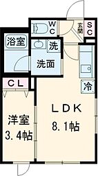 東急池上線 戸越銀座駅 徒歩4分の賃貸マンション 3階1LDKの間取り