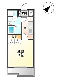 ＳＱＵＡＲＥ 2階1Kの間取り