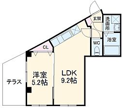 Ｖｅｒｍｉｌｉｏｎ 1階1LDKの間取り