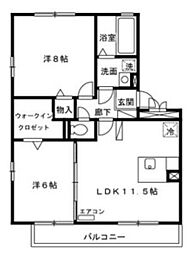 ルヴァン　コート　弐番館 2階2LDKの間取り