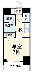 エスリード名古屋STATION WEST 5階1Kの間取り
