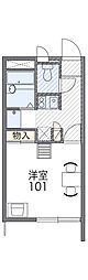 レオパレス大坪 1Kの間取図画像