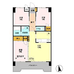 プレジデントマンション 3LDKの間取図画像