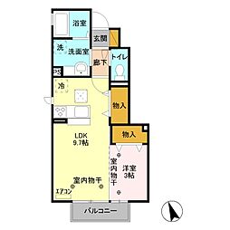 アメニティー 1階1LDKの間取り