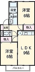 アビタシオン 2DKの間取図画像