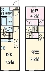 セレーノ 1階2DKの間取り