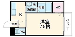 グランドール 1Kの間取図画像
