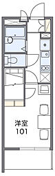 レオパレスK'sCUBE植田東 1Kの間取図画像