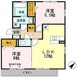キセギ シロエII 2階2LDKの間取り