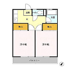 ハイツＫＭ 2階2Kの間取り