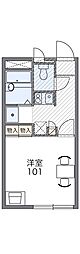 レオパレスフラワーハイツ 1Kの間取図画像