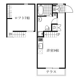 ＬＥ　ＣＯＣＯＮ本星崎町II 2階ワンルームの間取り