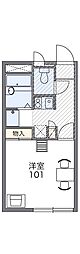 レオパレス北町 1Kの間取図画像