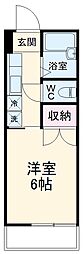 コスギハイツ1 1Kの間取図画像