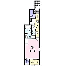 JR東海道本線 野田新町駅 徒歩18分の賃貸アパート 1階1Kの間取り