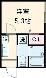 アクロス 3階1Kの間取り