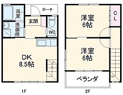 ベルメゾン 1階2LDKの間取り