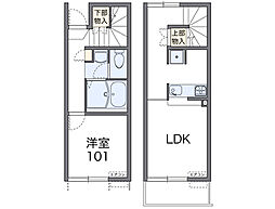 名古屋市営東山線 星ヶ丘駅 バス12分 牧の原下車 徒歩7分の賃貸アパート 1階1LDKの間取り