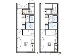 レオパレスKIX2 1Kの間取図画像