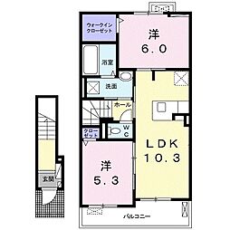 シエル 2LDKの間取図画像