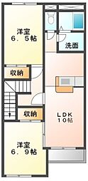 ｉｎ Bound（インバウンド） 2階2LDKの間取り