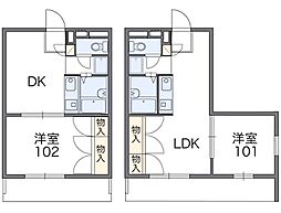 レオパレス新富士 1DKの間取図画像