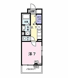 JR東海道本線 西岐阜駅 徒歩27分の賃貸アパート 2階1Kの間取り
