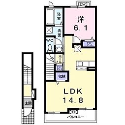 アネックス蔵水 1LDKの間取図画像
