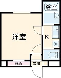 ジュピターI 1階1Kの間取り