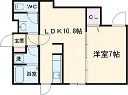 東急田園都市線 用賀駅 徒歩8分の賃貸マンション 1階1LDKの間取り