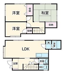 新吉田一戸建 1階3LDKの間取り