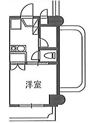 メゾンドプランタン 2階1Kの間取り