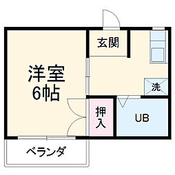 光ハイツ 1Kの間取図画像