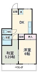 グリーンヒル藤沢 2DKの間取図画像