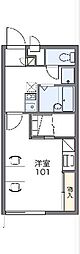 レオパレス友B 1Kの間取図画像