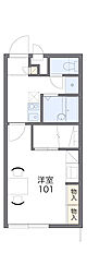 レオパレス瀬戸口 2階1Kの間取り