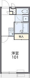レオパレスあすなろ2号 1Kの間取図画像