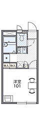 レオパレスコミュニティ 2階1Kの間取り