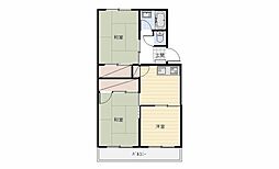 中村マンション 2LDKの間取図画像