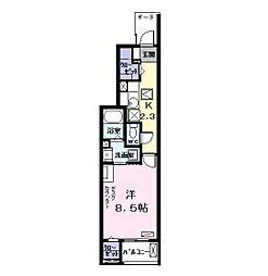ｒｅｓｔａｒｔ（リスタート） 1階1Kの間取り