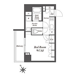 ブライズ白金台 1Kの間取図画像