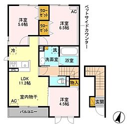エミネンス パレ/サンライズ パレ　エミネンス パレ 2階3LDKの間取り
